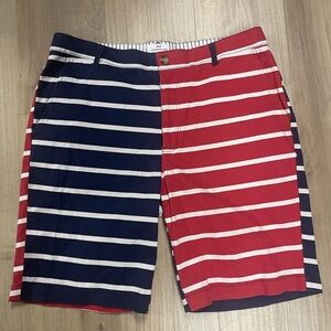 Vineyard Vines Shorts Mens Size 32 Red White Blue Striped Chino Casual Summer